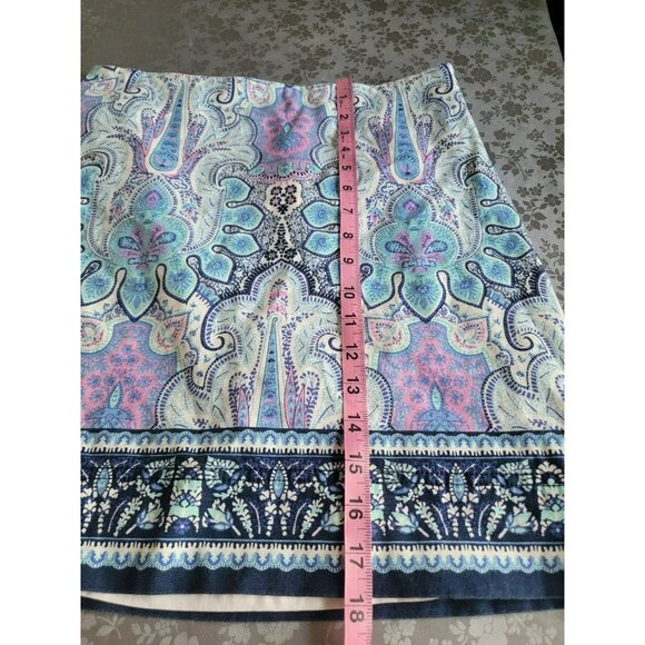 Talbots Pencil Skirt Womens Size 4 or 28 waist Business Work MultiColor Bohemian - Picture 7 of 7